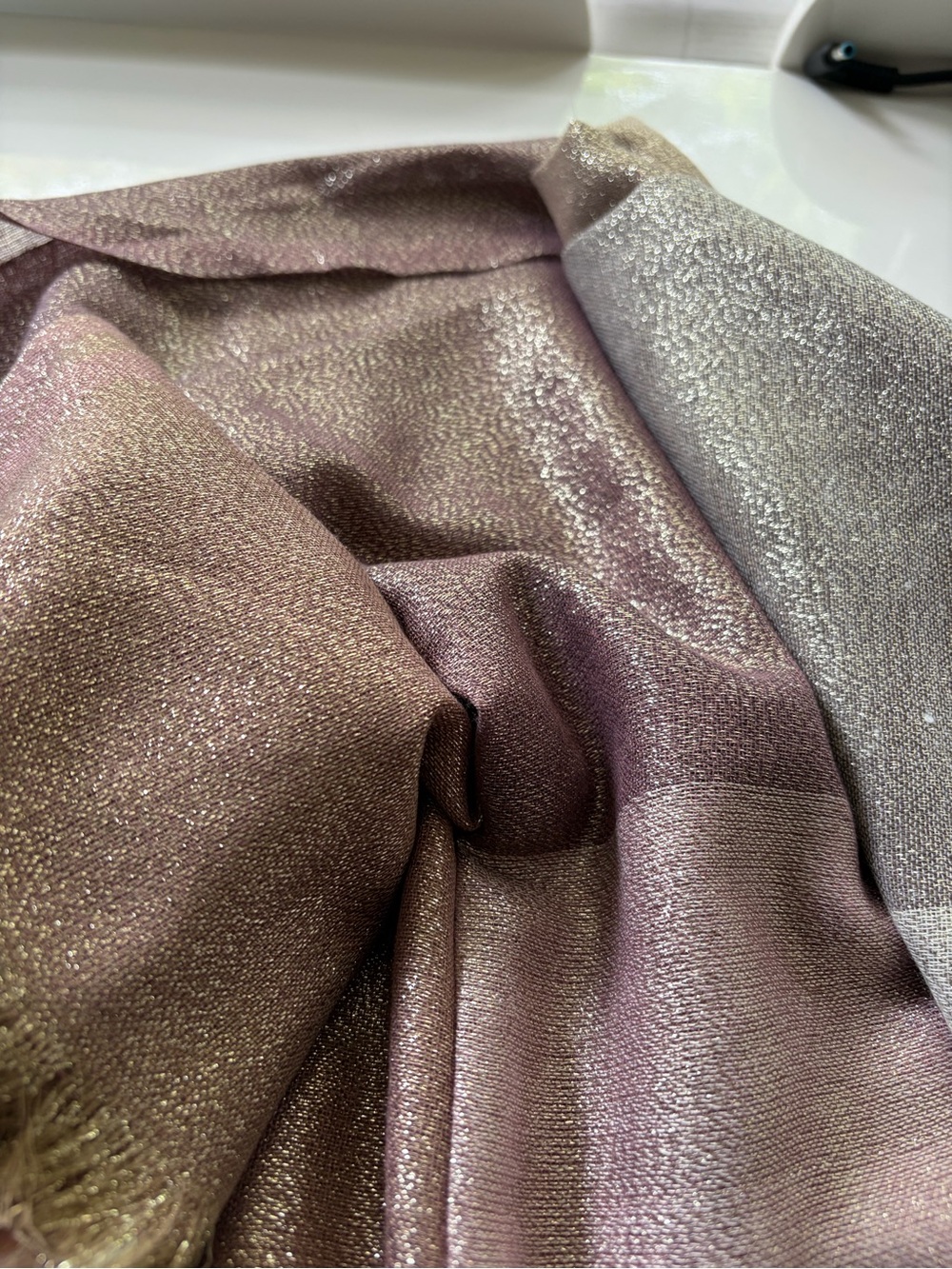 Shimmery Mauve Metallic Scarf